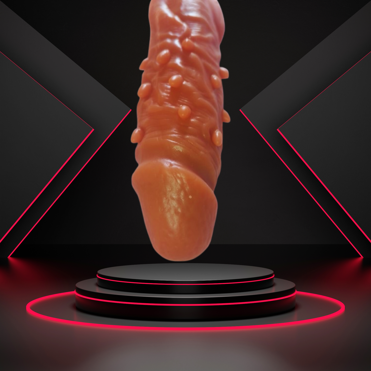 6 inch Double hole dotted silicone sleeve(condom)
